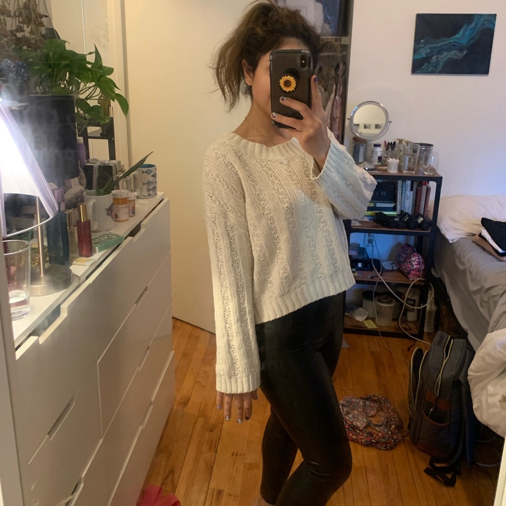 En Creme knit sweater, off white, Size S